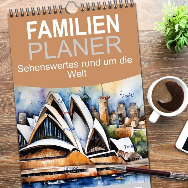 Produktbild: Familienplaner 2026 - Sehenswertes rund um die Welt mit 5 Spalten (Wandkalender, 21 x 45 cm) CALVENDO