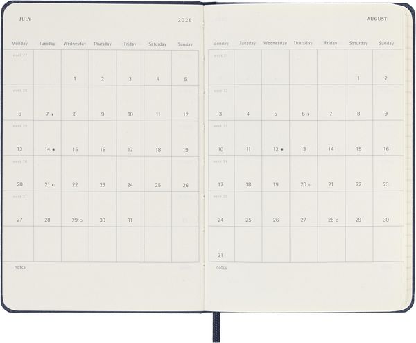 Produktbild: Moleskine 12 Monate Wochen Notizk. 26 A6 1W=1S Geb Saphir