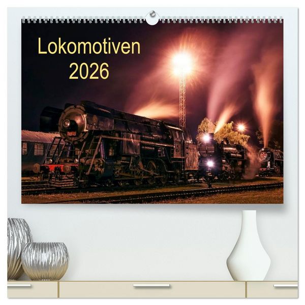 Produktbild: Lokomotiven 2026 (hochwertiger Premium Wandkalender 2026 DIN A2 quer), Kunstdruck in Hochglanz