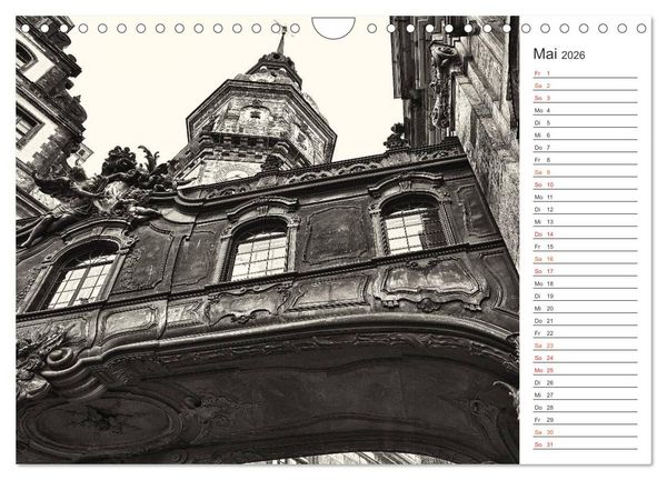 Produktbild: Dresden Schwarz-Wei&szlig; (Wandkalender 2026 DIN A4 quer), CALVENDO Monatskalender