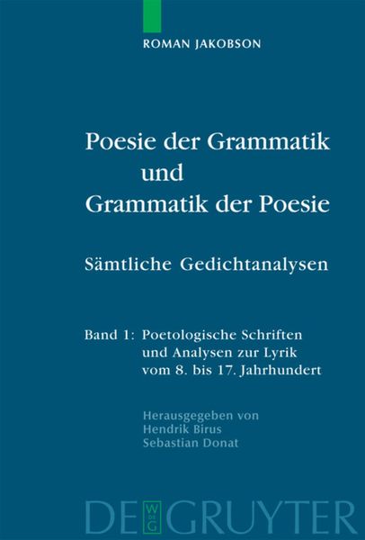 Produktbild: Poesie der Grammatik und Grammatik der Poesie