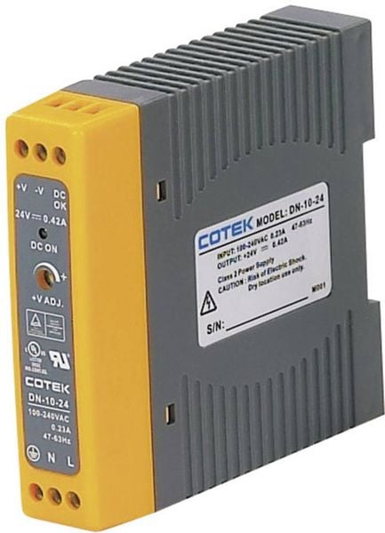 Cotek DN 10-24 Hutschienen-Netzteil (DIN-Rail) 24 V/DC 0.42 A 10 W Anzahl Ausgänge:1 x Inhalt 1 St.