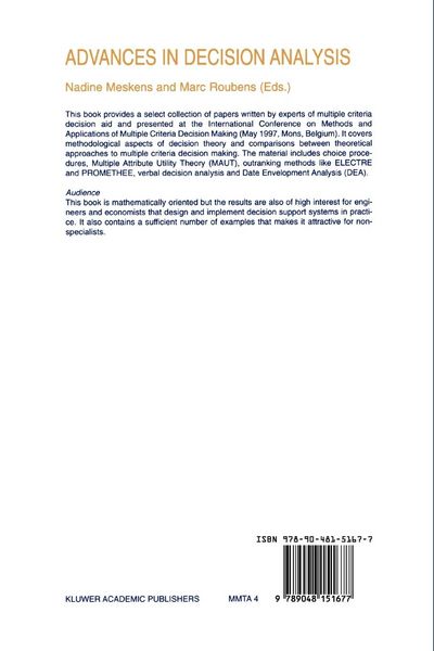 Produktbild: Advances in Decision Analysis