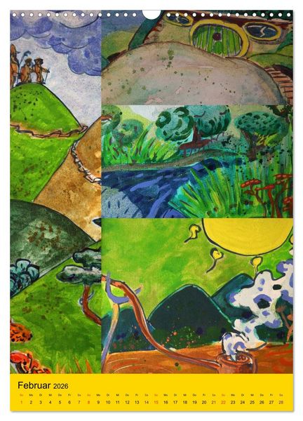 Produktbild: Thilia. Reise durch Mittelerde. Acrylmalerei von Michael Weiler. (Wandkalender 2026 DIN A3 hoch), CALVENDO Monatskalender