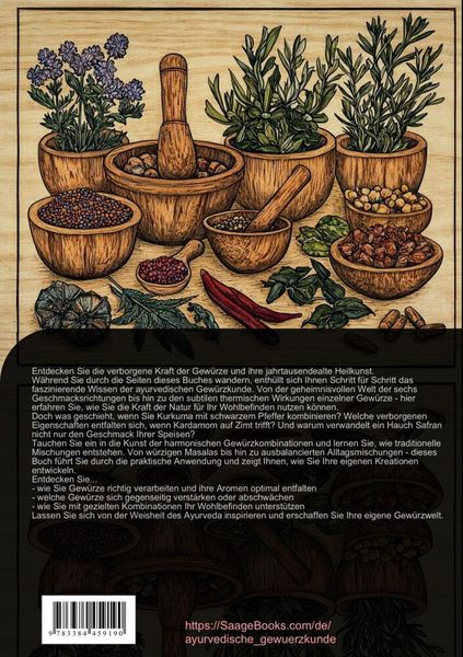 Produktbild: Ayurvedische Gew&uuml;rzkunde: Das gro&szlig;e Gew&uuml;rzlexikon f&uuml;r Kr&auml;uter und Gew&uuml;rze