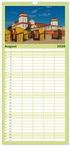 Produktbild: Familienplaner 2026 - Entdeckungen auf der Insel R&uuml;gen mit 5 Spalten (Wandkalender, 21 x 45 cm) CALVENDO