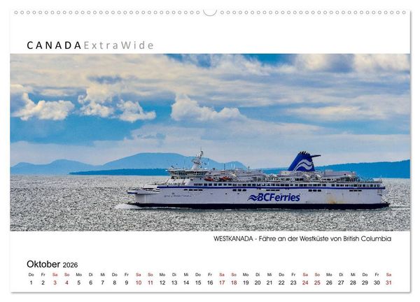 Produktbild: Impressionen aus Westkanada (Wandkalender 2026 DIN A2 quer), CALVENDO Monatskalender