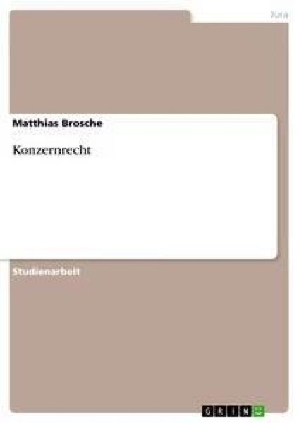 Produktbild: Konzernrecht