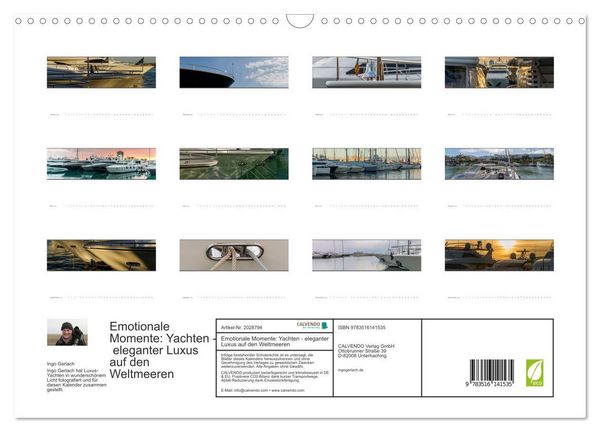 Produktbild: Emotionale Momente: Yachten - eleganter Luxus auf den Weltmeeren (Wandkalender 2026 DIN A3 quer), CALVENDO Monatskalender
