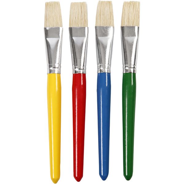 Produktbild: Creativ Company Kinderpinsel, L 19 cm, B 20 mm, Flach, 4 Stk, 4 Stk