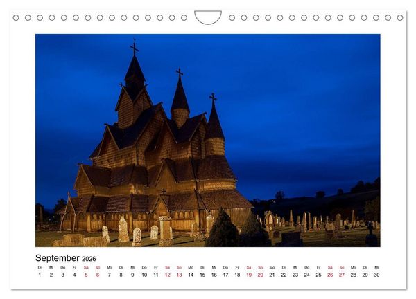 Produktbild: Stabkirchen Norwegens - Mittelalterliche Mystik in Holz (Wandkalender 2026 DIN A4 quer), CALVENDO Monatskalender