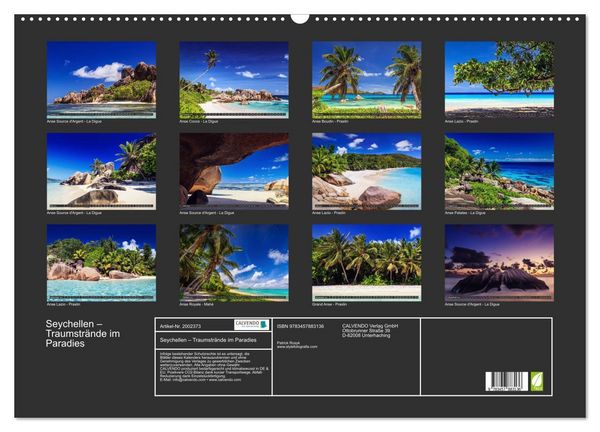 Produktbild: Seychellen &ndash; Traumstr&auml;nde im Paradies (Wandkalender 2026 DIN A2 quer), CALVENDO Monatskalender