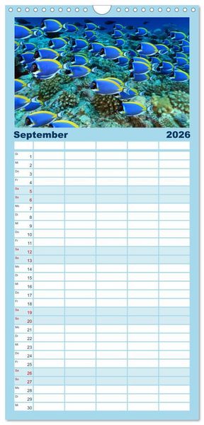Produktbild: Familienplaner 2026 - Faszination Tauchen - Neptuns Reich mit 5 Spalten (Wandkalender, 21 x 45 cm) CALVENDO