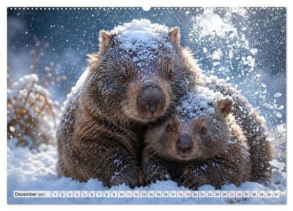 Produktbild: Niedliche Wombats - Australiens flauschige Beuteltiere zum Verlieben (Wandkalender 2027 DIN A2 quer), CALVENDO Monatskalender