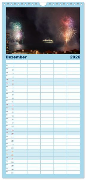 Produktbild: Familienplaner 2026 - Hochseeschiffe mit 5 Spalten (Wandkalender, 21 x 45 cm) CALVENDO