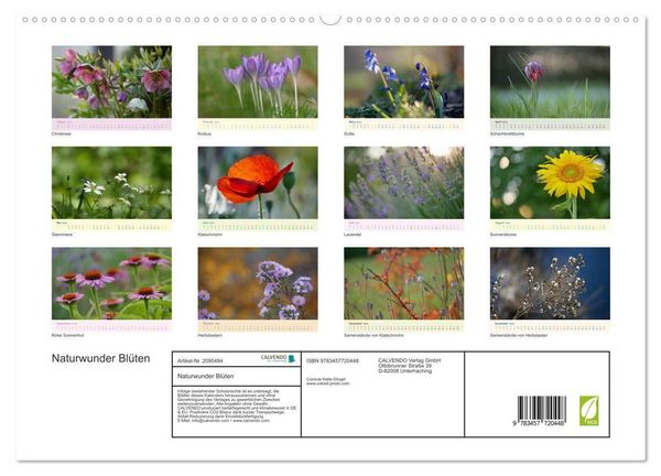 Produktbild: Naturwunder Bl&uuml;ten (hochwertiger Premium Wandkalender 2026 DIN A2 quer), Kunstdruck in Hochglanz