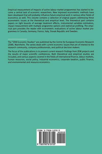 Produktbild: Econometric Evaluation of Labour Market Policies
