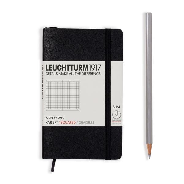 Produktbild: Notizbuch Pocket A6 kariert Softcover schwarz