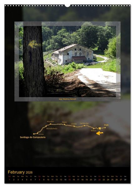 Produktbild: Camino del norte / UK-Version (High Quality Premium Wall Calendar 2026 DIN A2 portrait),CALVENDO 12 Month Wall Calendar