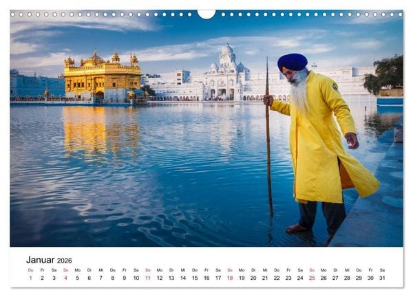 Produktbild: Indien: Menschen &bull; Farben &bull; Religionen (Wandkalender 2026 DIN A3 quer), CALVENDO Monatskalender