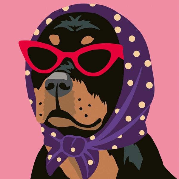 CreArt, Malen nach Zahlen Erwachsene - Stylischer Hund