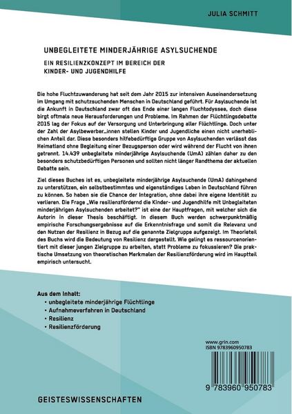 Produktbild: Unbegleitete minderj&auml;hrige Asylsuchende. Ein Resilienzkonzept im Bereich der Kinder- und Jugendhilfe