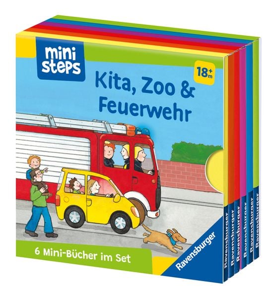Produktbild: Ministeps: Mein erster Bücher-Würfel: Kita, Zoo und Feuerwehr (Bücher-Set)