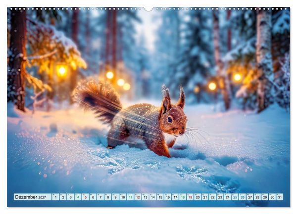 Produktbild: M&auml;rchenhafte Eichh&ouml;rnchen (hochwertiger Premium Wandkalender 2027 DIN A2 quer), Kunstdruck in Hochglanz