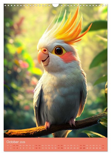 Produktbild: Cockatiel Chirpy Moments (Wall Calendar 2026 DIN A3 portrait), CALVENDO 12 Month Wall Calendar