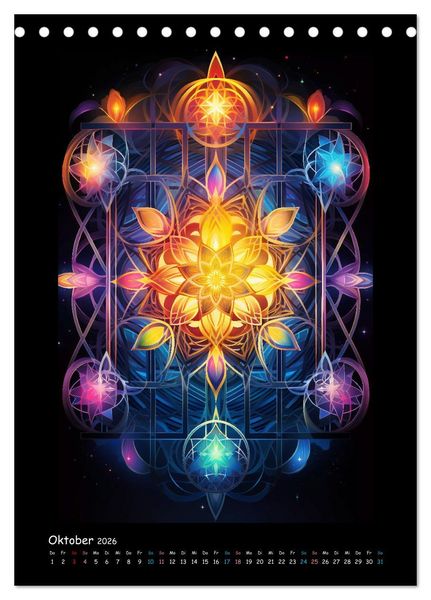 Produktbild: Fractale Mandalas (Tischkalender 2026 DIN A5 hoch), CALVENDO Monatskalender