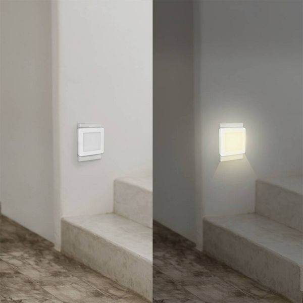 Produktbild: LogiLink LED013 LED013 LED-Nachtlicht mit D&auml;mmerungssensor Quadratisch LED Warmwei&szlig; Wei&szlig;