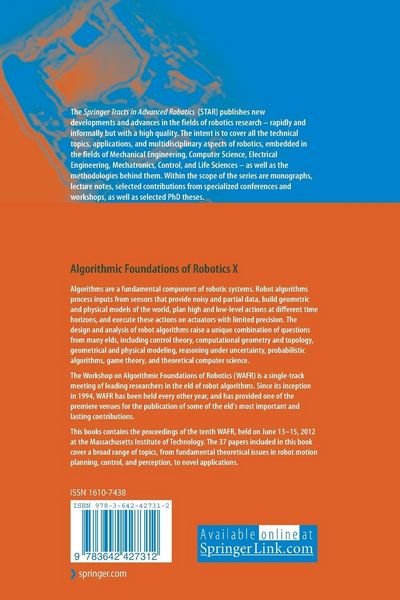 Produktbild: Algorithmic Foundations of Robotics X