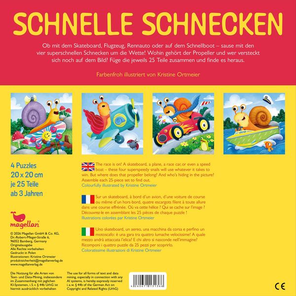 Produktbild: Schnelle Schnecken - 4 Puzzles