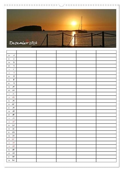 Produktbild: Ibiza / Familienplaner (Wandkalender 2026 DIN A2 hoch), CALVENDO Monatskalender