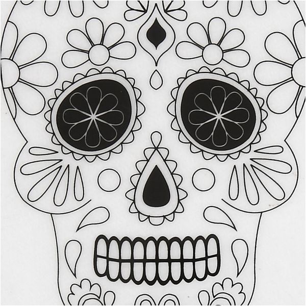 Produktbild: Creativ Company Plastikschrumpfplatten mit Motiven, Totenk&ouml;pfe, Blatt 10,5x14,5 cm, Dicke 0,3 mm, Matt transparent, 4 Blatt