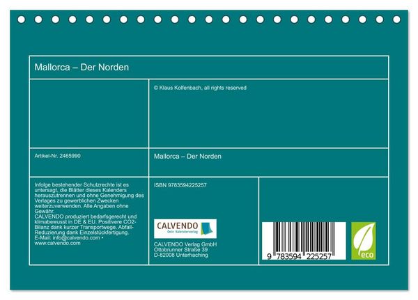 Produktbild: Mallorca &ndash; Der Norden (Tischkalender 2027 DIN A5 quer), CALVENDO Monatskalender
