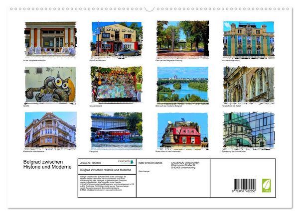 Produktbild: Belgrad zwischen Historie und Moderne (hochwertiger Premium Wandkalender 2026 DIN A2 quer), Kunstdruck in Hochglanz