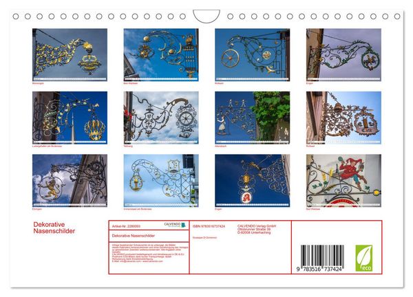 Produktbild: Dekorative Nasenschilder (Wandkalender 2026 DIN A4 quer), CALVENDO Monatskalender