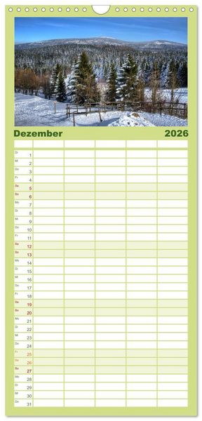 Produktbild: Familienplaner 2026 - Harz Landschaften mit 5 Spalten (Wandkalender, 21 x 45 cm) CALVENDO