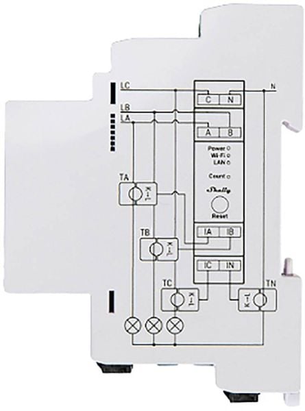 Produktbild: Shelly Pro 3EM 120A Stromz&auml;hler Wi-Fi, Bluetooth