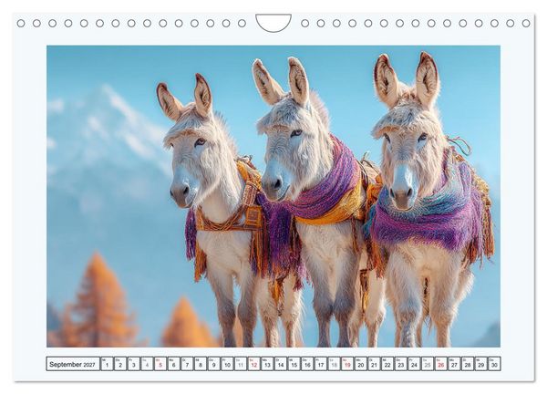 Produktbild: Sanfte Eselpoesie. Momente zwischen Bergwelt und Meer (Wandkalender 2027 DIN A4 quer), CALVENDO Monatskalender