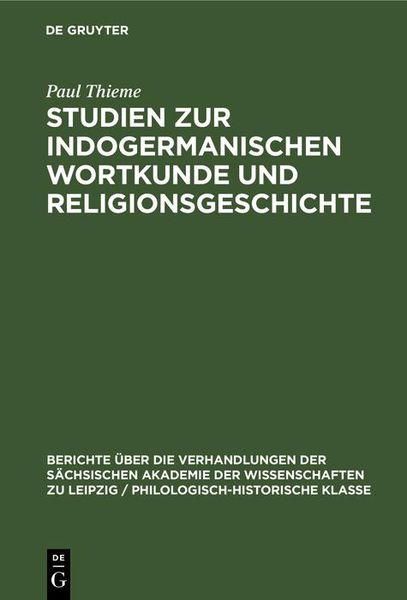 Produktbild: Studien zur indogermanischen Wortkunde und Religionsgeschichte