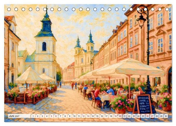 Produktbild: Warschau Impressionen - Historische Orte in leuchtenden Farben (Tischkalender 2027 DIN A5 quer), CALVENDO Monatskalender
