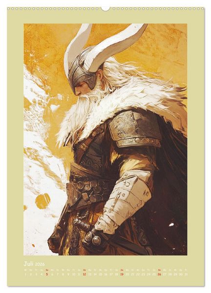 Produktbild: Wikinger Comics. Nordische Fantasy-Helden (hochwertiger Premium Wandkalender 2026 DIN A2 hoch), Kunstdruck in Hochglanz
