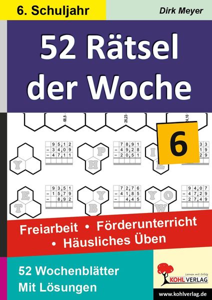 Produktbild: 52 R&auml;tsel der Woche / 6. Schuljahr