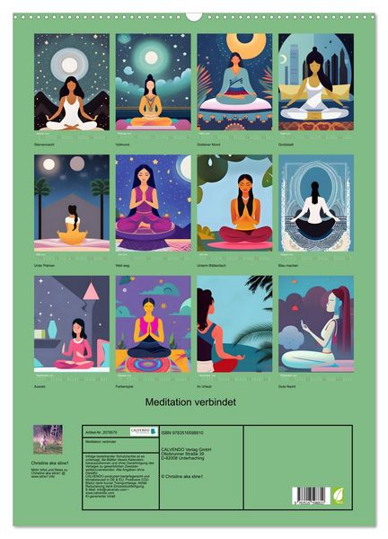 Produktbild: Meditation verbindet (Wandkalender 2026 DIN A2 hoch), CALVENDO Monatskalender