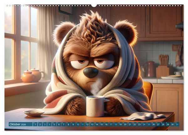 Produktbild: Morgenmuffel: 12 Monate auf der Suche nach dem Kaffee (hochwertiger Premium Wandkalender 2026 DIN A2 quer), Kunstdruck in Hochglanz