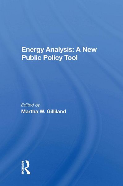 Produktbild: Energy Analysis: A New Public Policy Tool