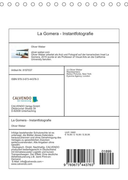 Produktbild: La Gomera - Instantfotografie (Tischkalender 2022 DIN A5 hoch)