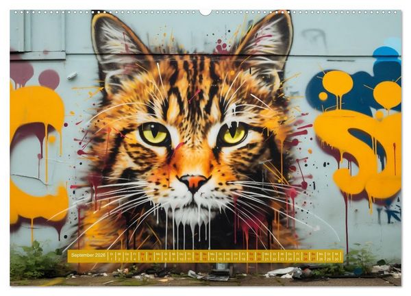 Produktbild: Graffiti Katzen (Wandkalender 2026 DIN A2 quer), CALVENDO Monatskalender